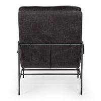 rome lounge chair black leather 7