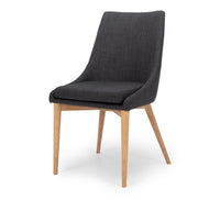 cathedral dining chair dark grey fabric 1
