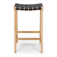 fusion wooden bar stool woven black 2