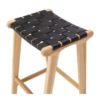 fusion wooden bar stool woven black 4
