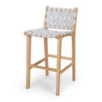 fusion highback wooden bar stool woven grey 1