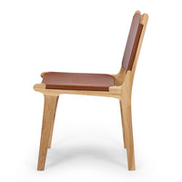 fusion dining chair tan leather 2
