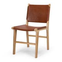 fusion dining chair tan leather 5
