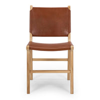 fusion dining chair tan leather 1