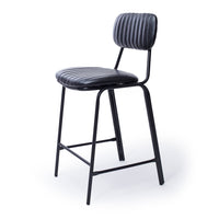 retro upholstered stool vintage black 1