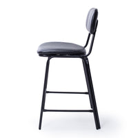 retro upholstered stool vintage black 2