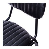 retro upholstered stool vintage black 4