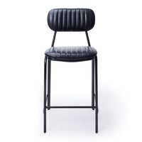 retro upholstered stool vintage black 5