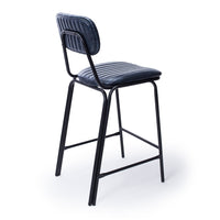 retro upholstered stool vintage blue 3