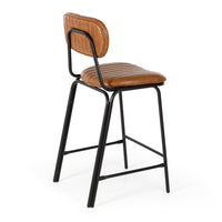 retro upholstered stool vintage tan 4