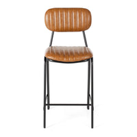 retro upholstered stool vintage tan 5