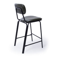 retro upholstered stool vintage green 3