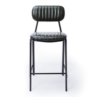retro upholstered stool vintage green 5