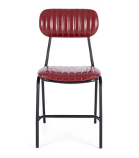 retro dining chair red p.u 2
