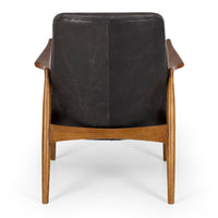 dune lounge chair black leather 1