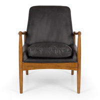 dune lounge chair black leather 2