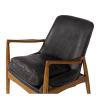 dune lounge chair black leather 3