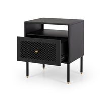 arizona 1 drawer lamp table black 2