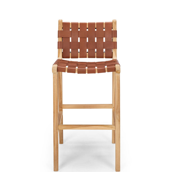 fusion highback kitchen bar stool 65cm woven tan