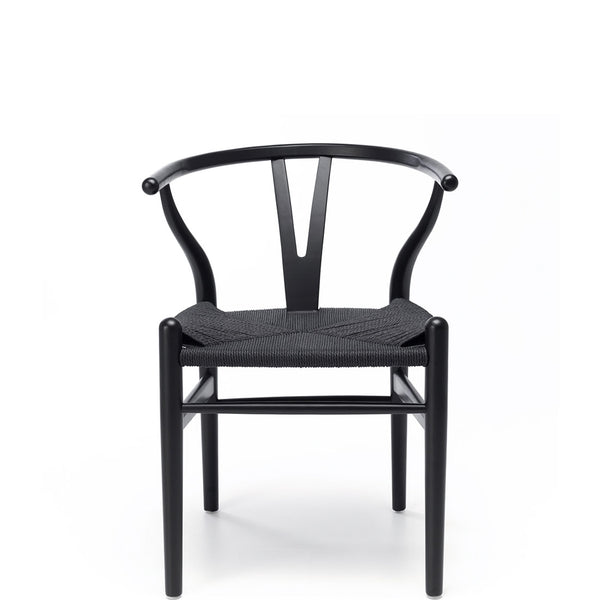 wishbone dining chair black oak