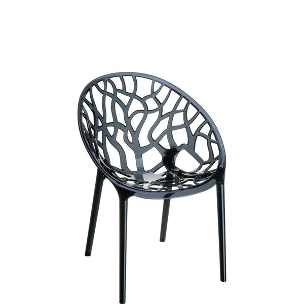 siesta crystal commercial chair black transparent