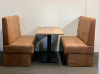 coyote upholstered booth seating setting