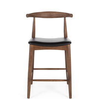 elbow upholstered stool deep oak