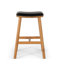 damonte upholstered stool natural oak 3