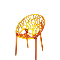 siesta crystal commercial chair orange transparent 1