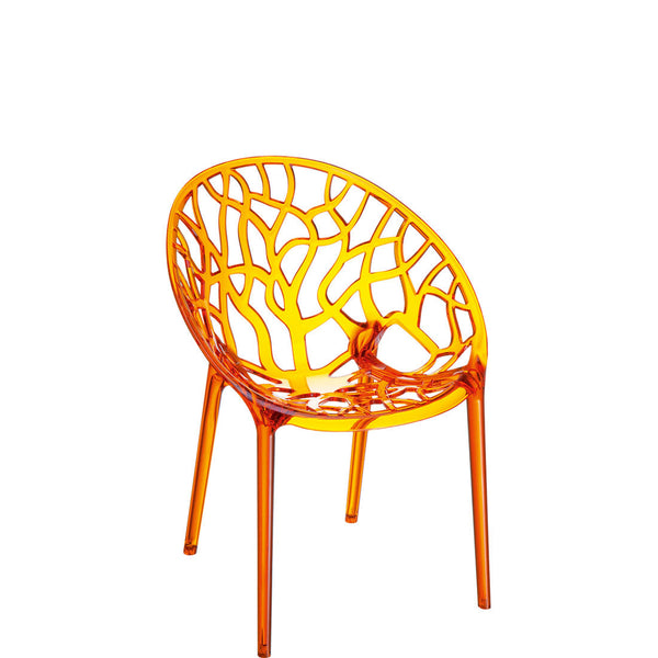siesta crystal commercial chair orange transparent