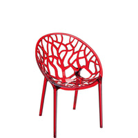 siesta crystal commercial chair red transparent