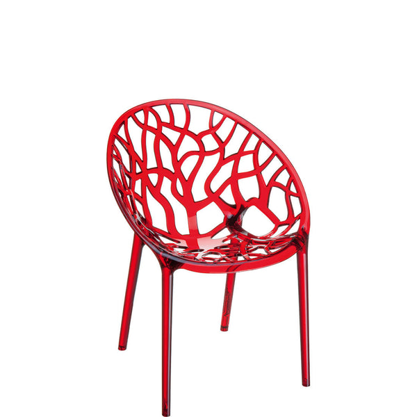 siesta crystal commercial chair red transparent