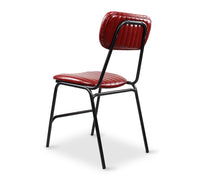 retro dining chair red p.u 4