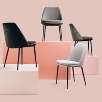 milan dining chair light grey fabric 5