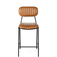 retro upholstered stool vintage tan