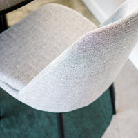 milan dining chair light grey fabric 3