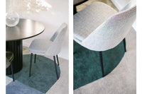 milan dining chair light grey fabric 4