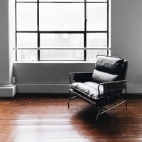 rome lounge chair black leather 4