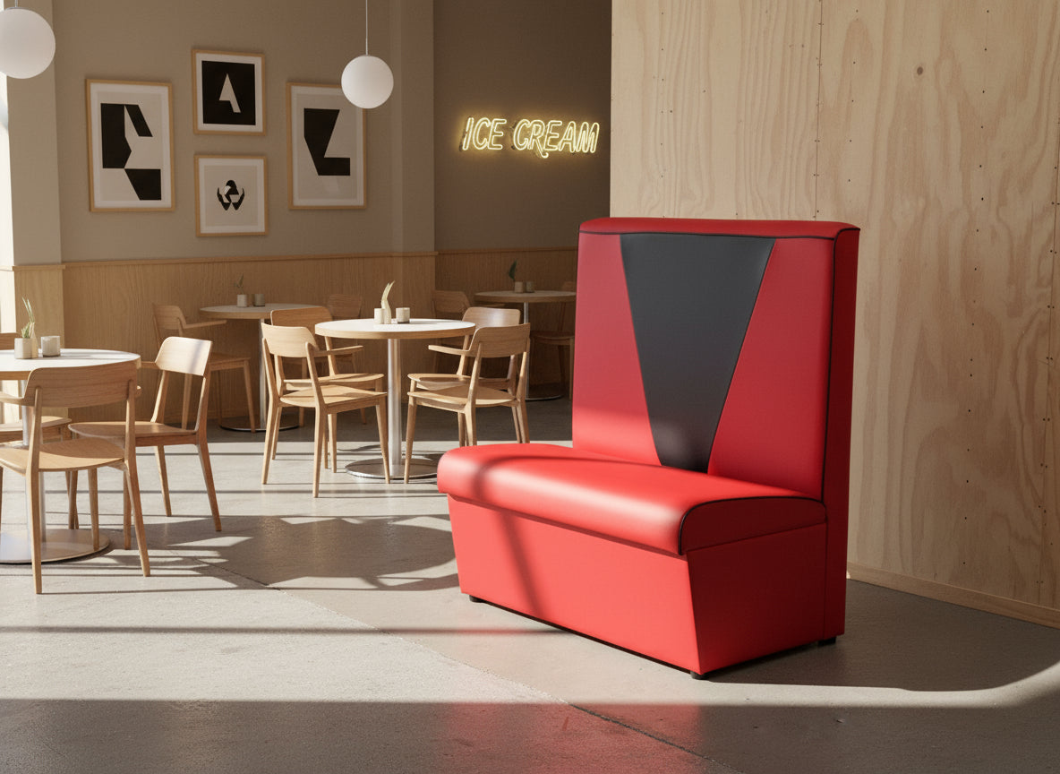 Detroit Retro Booth Seating Red/Black
