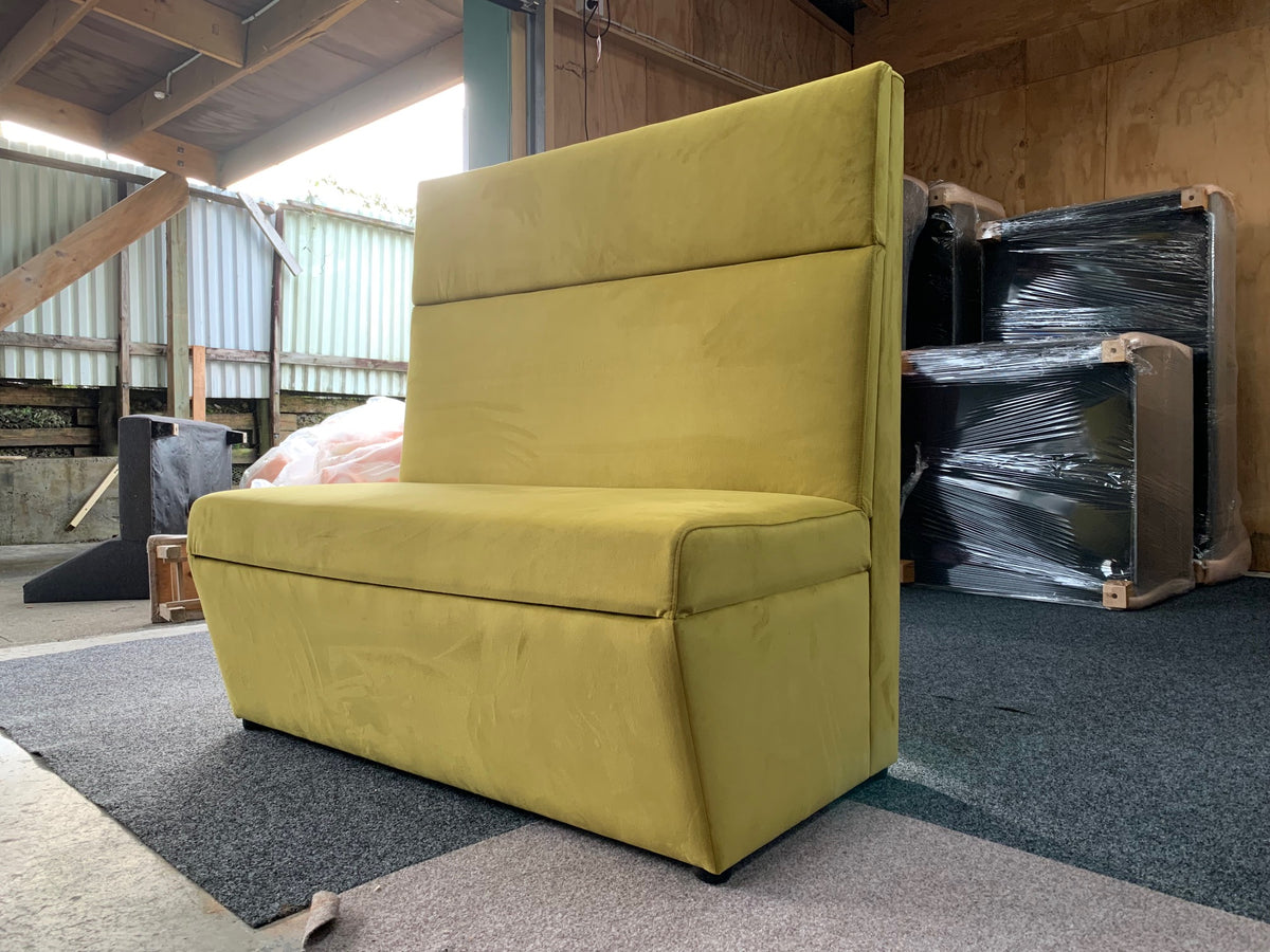 Urban V2 Booth Seating - Olive Plush Velvet Upholstery