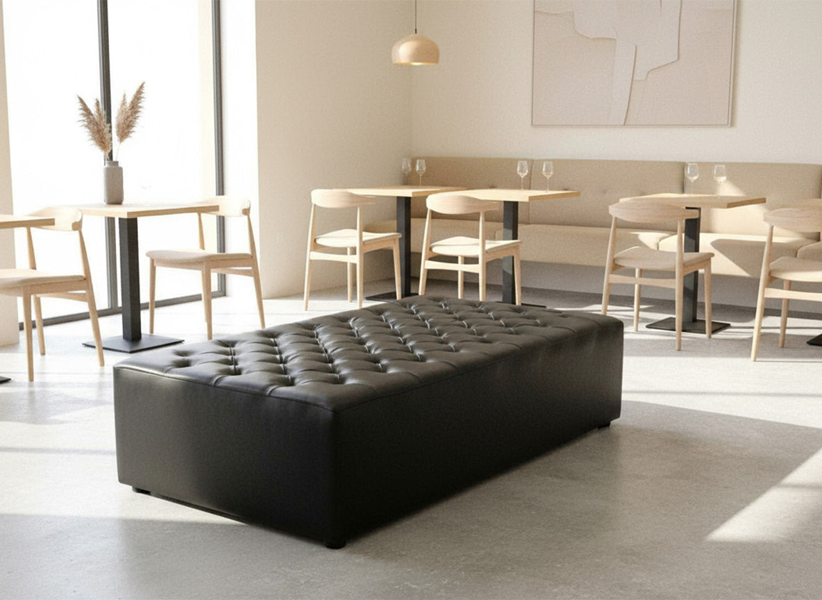 Custom Deep Button Ottoman