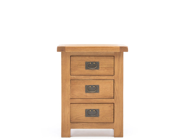 SOLSBURY WOODEN 3 DRAWER BEDSIDE TABLE