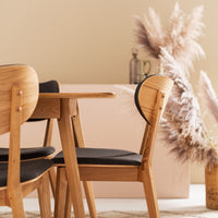 cesca wooden chair dark grey upholstery 7