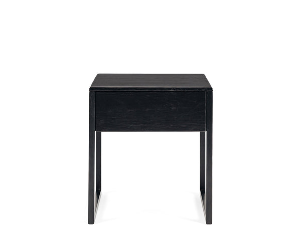 avon bedside table black oak top
