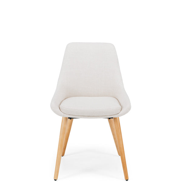 birch dining chair cream fabric