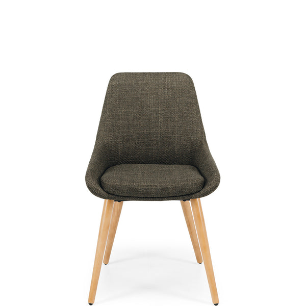birch dining chair green fabric