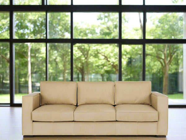 blox 3 seater sofa ecru leather 