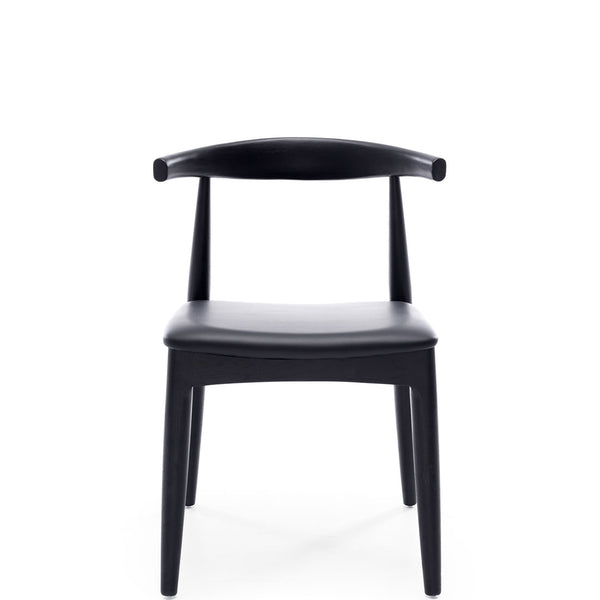 elbow chair black oak