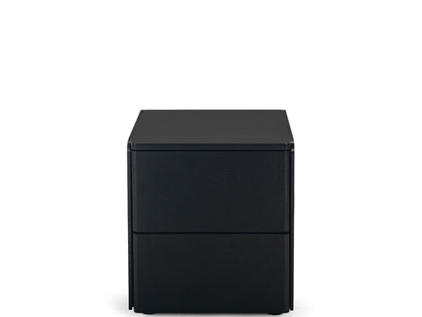 iowa bedside table black oak