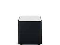 iowa black bedside table marble top
